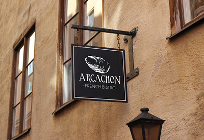 Arcachon French Bistro Logo branding design illustration logo
