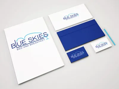 Blue Skies Bed & Breakfast Logo adobe illustrator bed and breakfast branding design illustration logo