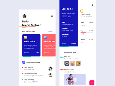 Goals Planner app clean colors concept goals interface interface design mobile plan planner schedule task ui ux