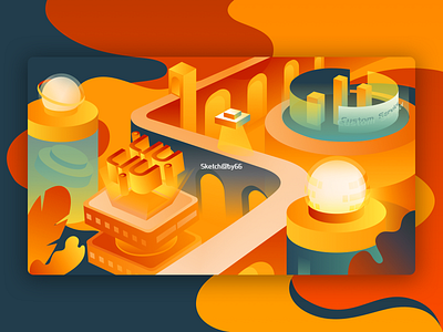 Hello Dribbble（One of the colors） app banner banner design illustration logo ui web