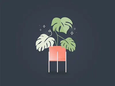 Monty the Monstera charleston graphicdesign green illustration monstera plant plants pot vector