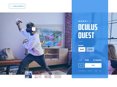 E-commerce Oculus - Product Header blue clean clean ui creative design ecommerce glow header htc interface oculus shopping ui ux virtual vr