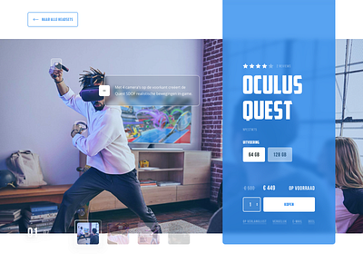 E-commerce Oculus - Product Header blue clean clean ui creative design ecommerce glow header htc interface oculus shopping ui ux virtual vr