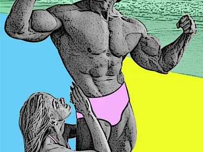 AhnuldBeachPosterFull art beach color colorful design illustration