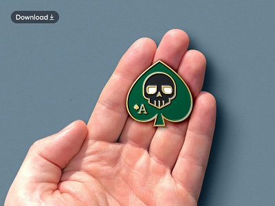 Enamel Pin Badge Mockup ace of spades branding branding design download enamel pin enamel pin badge graphicdesign illustration logodesign mockup mockup psd photoshop realistic skull vector