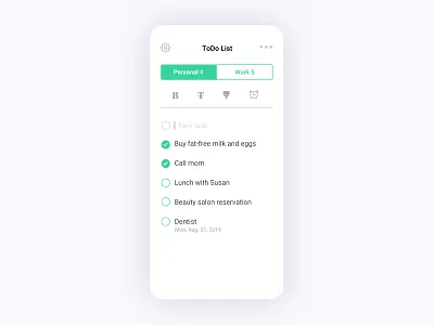 Daily UI Challenge #042 - ToDo List - Take2 042 daily ui dailyui task todolist ui