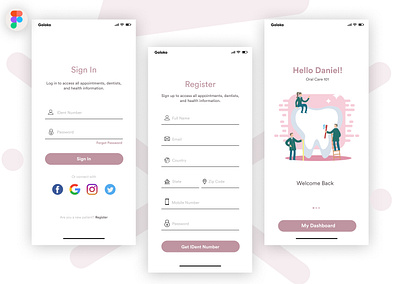 Sign In, Register, and Onboarding Screen app design design illustration mobile app mobile app design product design ui ux