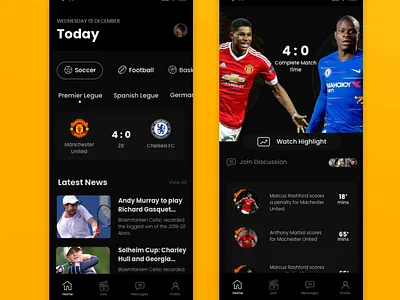 Sports App app design illustration typography ui ux