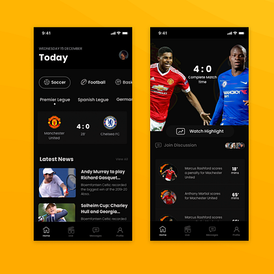 Sports App app design illustration typography ui ux