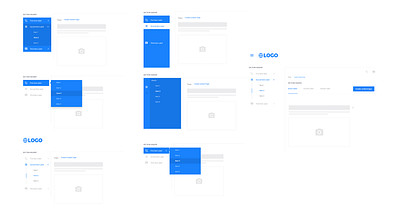 Sidebar Navigation Exploration concept content editor dropdown expanded left nav logo navigation sidebar ui web application