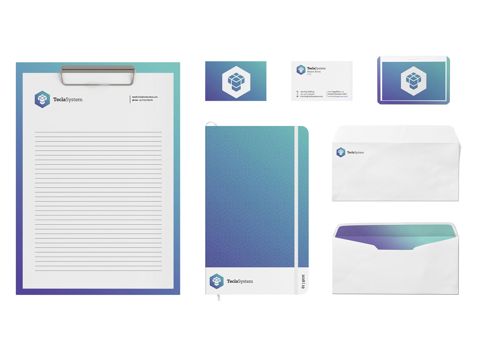 Example of Stationery Corporate Identity — Tecla System