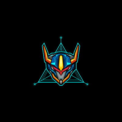 goat head robot animation branding design dribbble gundam illustration logo mecha robot vector