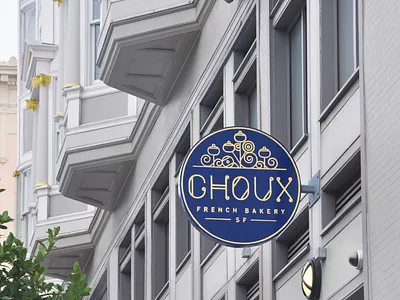 Choux Bakery Hand Painted Sign art direction art direction design bakery brand branding dessert food food and drink french gold foil hand painted logo pastry retail shop sign sign painting signage store design storefront