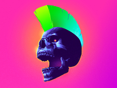 Screamer 1980s art design illustration outrun photoshop punk retro retrowave signalnoise skull synthwave vaporwave