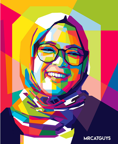 NISA SABYAN abstract abstract design beautiful collage color colorfull geometric illustration popart wpap
