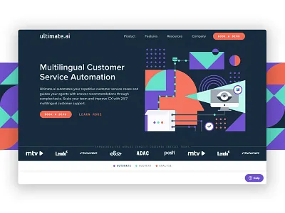 ultimate.ai homepage branding digital agency ui web agency web development webdesign website