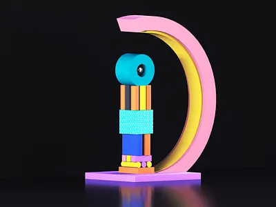 "D" Illustration 36daysoftype 3d 3d art alphabet artwork c4d cinema4d design design art illustration typography ui