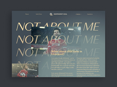 Indipendent goal blog article blog football goal gradient hero inspiration landing muzli player salah typography ui design