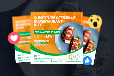 Social Media for D-Fit (Restaurant Opening) cameroon dark code design douala event food opening day restaurant social social media socialmedia