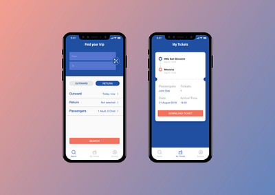 Transport App UI app design icons material mobile mockup ticket transport ui ux web