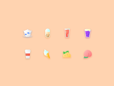 Drinks & Foods colorful design flat food and drink