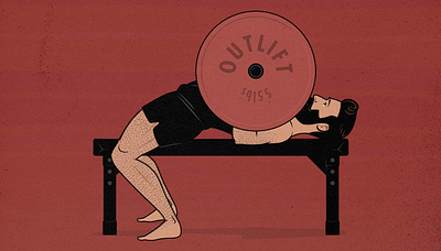 Barbell Bench Press Illustration adobe illustrator barbell bench press bodybuilder bodybuilding bony to beastly illustration lifting muscles outlift strength training workout