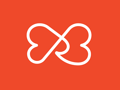 R Logo brand branding butterfly heart identity lettering logo logomark metamorphosis monogram monoline nonprofit r type typography vector