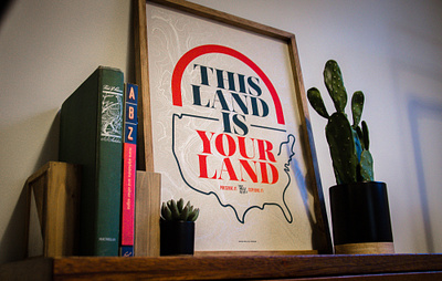 This Land Is Your Land poster america craftpaper explore metallic ink nationalparks outdoors poster screenprint typography usa vintage