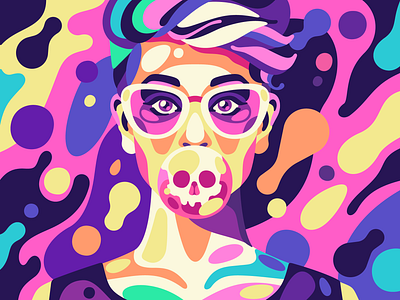 Plastic Girl character design flat girl illustration plastic procreate simple skull stolz vector