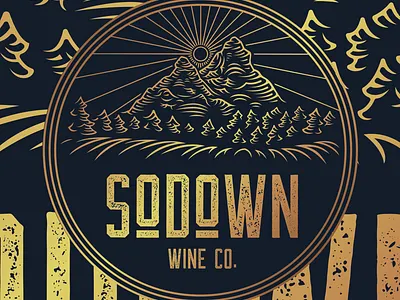 SoDown brand presentation badge branding gold logo typography