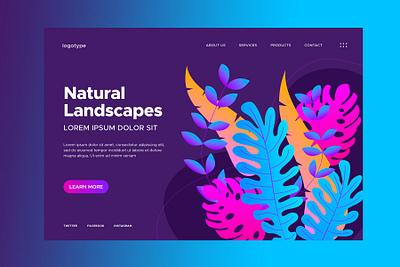 Nature landing page app art branding design icon illustration illustrator mountain ui web