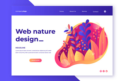 Web Nature Design app art branding design digital icon illustration illustrator mountain web