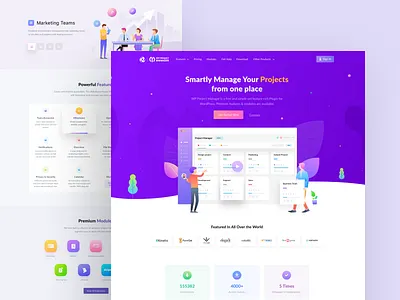 Project Manager Website Design design manager overview page project site task todo ui ux web