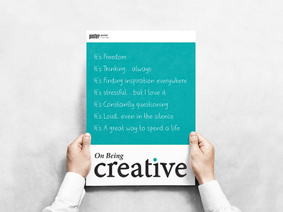 On Being Creative #1 adobe illustrator creative design creativity design inspiration poster a day poster design poster designer print design print designer typography art typography design typography poster