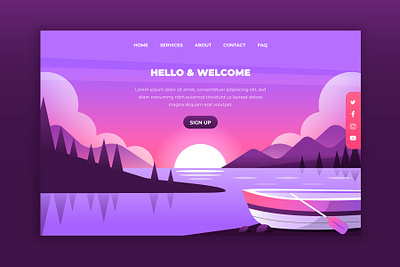 Landing page branding design digital illustration illustrator web