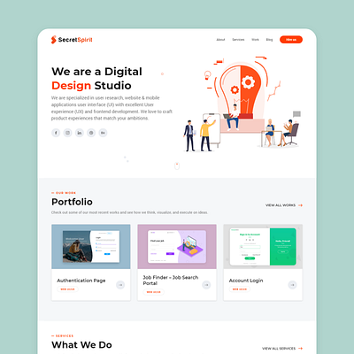 Secretspirit : Landing page design branding creative idea illustration landingpage trending typography ui ui design user experience userinterface ux design webdesign