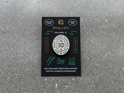 Envy Tenvy Pins anniversary anniversary party envy labs florida glow in the dark orlando pary pin
