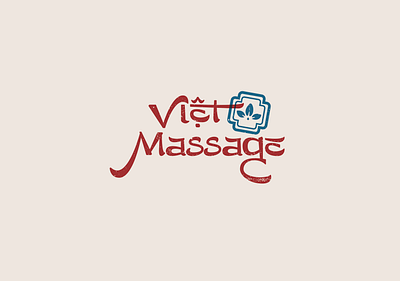 Viet Massage Logo aesthetic chinese logo mark massage old retro type typedesign vintage