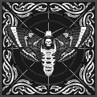 Death Head Moth dark art death head moth illustration insect moth spooky vector victorian