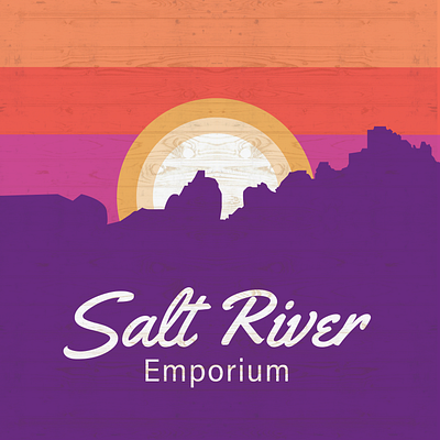 Salt River Emporium Logo and Wall Graphic brand brand design branding desert graphic design illustraion logo logo design salt river sunset wall graphic