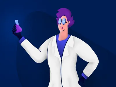 Scientist Illustration character digital hero illustration lab procreate research researcher science