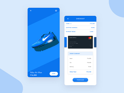 Nike - Checkout Design app blue checkout dailyui dailyui 002 gradient nike shoe shoes sketch ui ui design ux