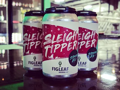 Figleaf Sleigh Tipper - Package Design beer beer can beer label beer label design brewery package design packaging sleigh strong ale winter