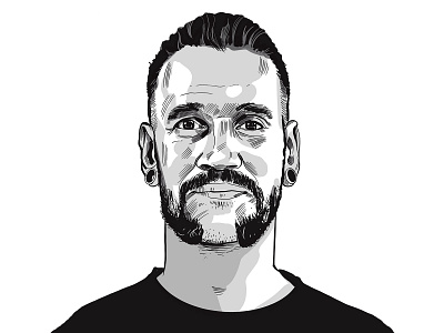 Portrait 1 avatar black and white comic art crosshatch illustration ink and pen ink art line art portrait portrait illustration team portraits