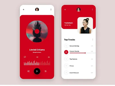 Music Player App adobe xd adobe xd photoshop ui ux app design interface ios minimalistic mobile music ui ux