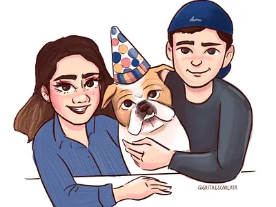 Happy digital art digital artist dog illustration ilustradora kawaii