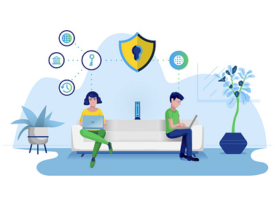 Cox Communications — Home Wifi Security art direction design illustration illustrator infographic network spot illustration vector wifi