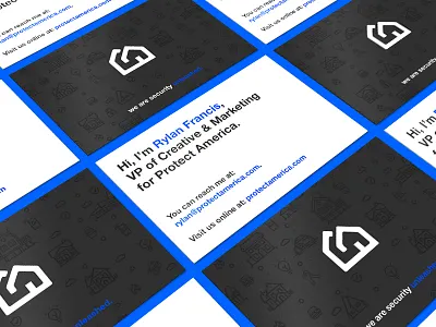Protect America Business Card branding business card business card design design home security illustration