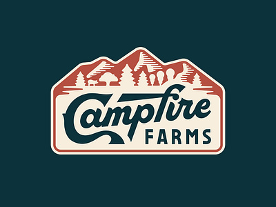 Campfire Farms Branding branding design draw drawing illustration lettering logo script type typography