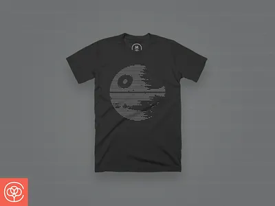 Functional abstract apparel black cottonbureau death star deathstar design illustration line minimal shirt star wars starwars